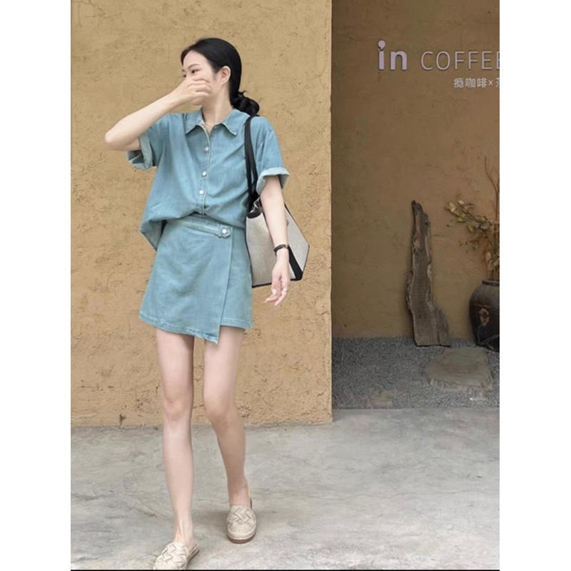 Set bò quần giả váy hàng qc