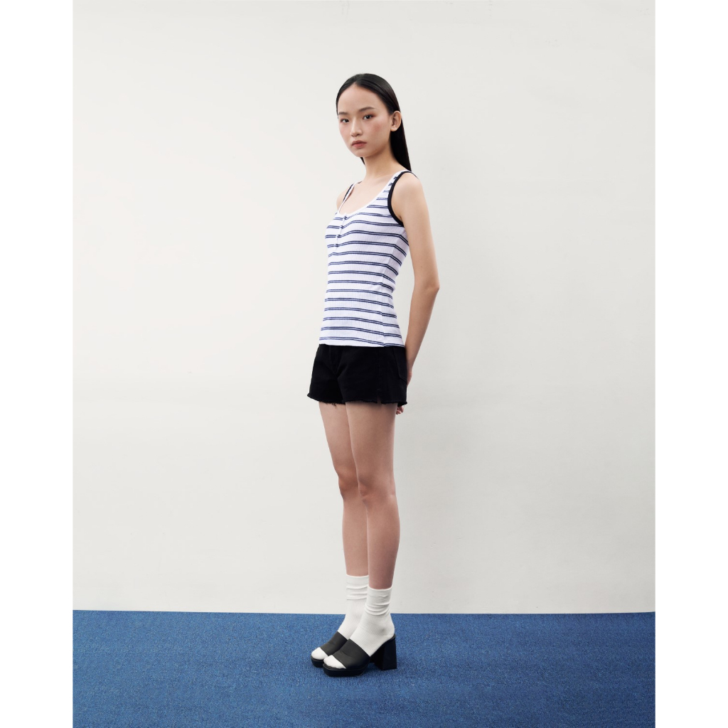 BlueBlue - Áo ba lỗ nữ - Icon Striped Tank - Navy Blue/White