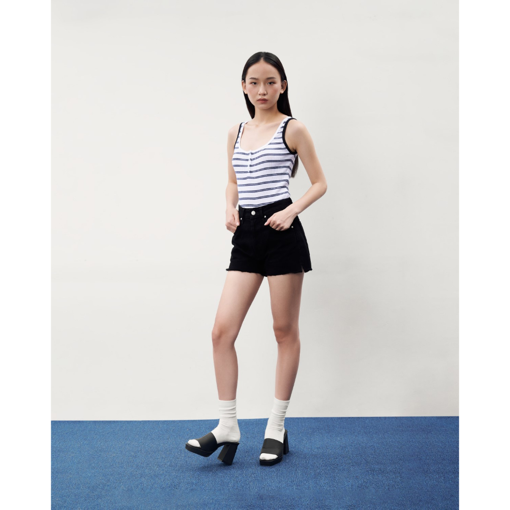 BlueBlue - Áo ba lỗ nữ - Icon Striped Tank - Navy Blue/White