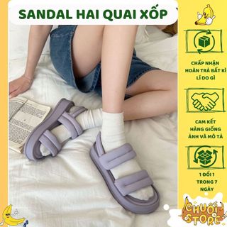 Giày sandal nữ -BOBBY Sandal phong cách ulzzang hàn quốc mang cực êm quai xốp chất da PU đế cao 4cm