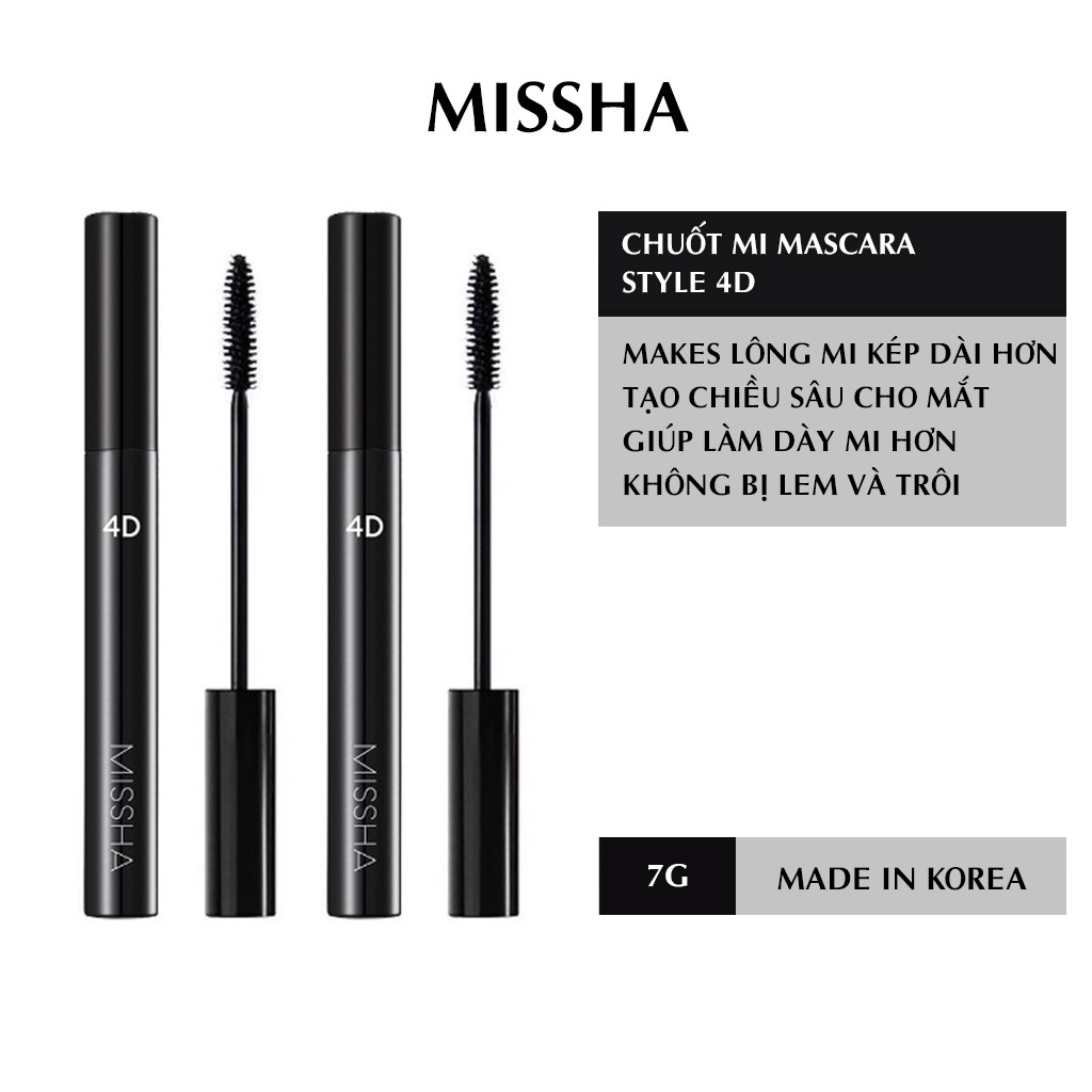 Mascara Missha 4D Dày Mi Không Lem Chống Nước - Mibebe