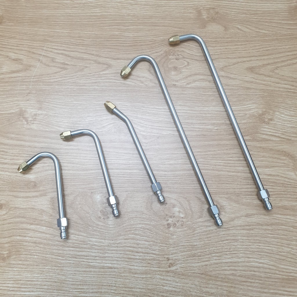 Cần xịt máy rửa xe inox cong 45 độ - 90 độ - 120 độ dài 15cm - 30cm