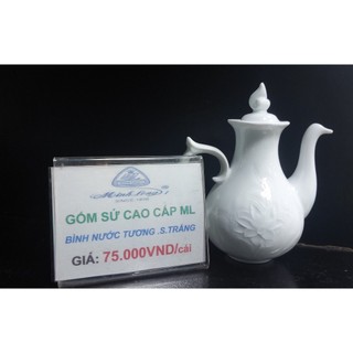 GỐM SỨ MINH LONG Bình nước tương (Sen Trắng)