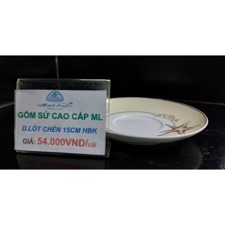 DĨA SỨ MINH LONG Dĩa lót cơm 15cm (Hoa Biển Kem)
