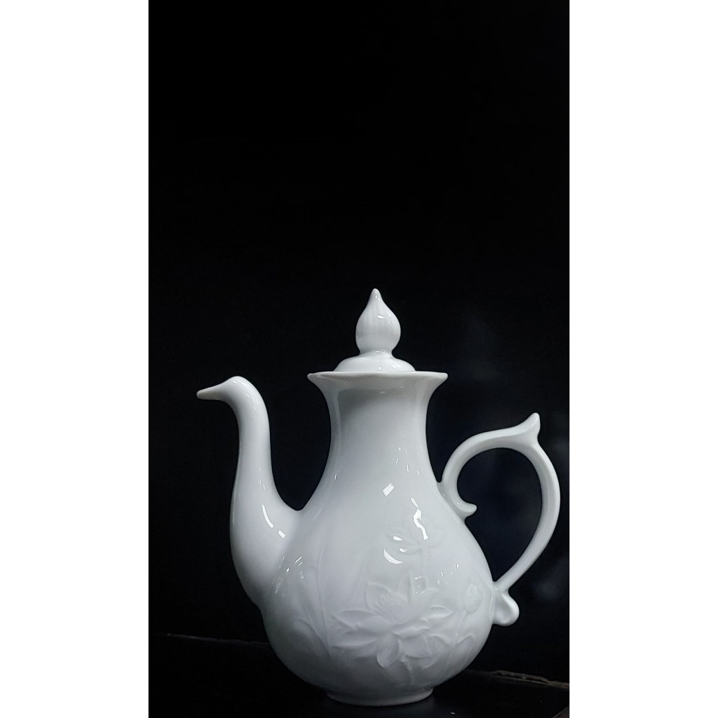 GỐM SỨ MINH LONG Bình nước tương (Sen Trắng)