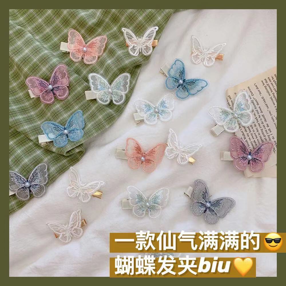 Kẹp tóc nơ ren style Hàn Quốc cho bé gái