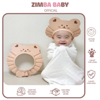 Mũ Gội Đầu Cho Bé Chất Xốp Siêu Mềm Có Nút Bấm Thay Đổi Kích Thước Phù Hợp Mũ Tắm Chắn Nước Cho Bé
