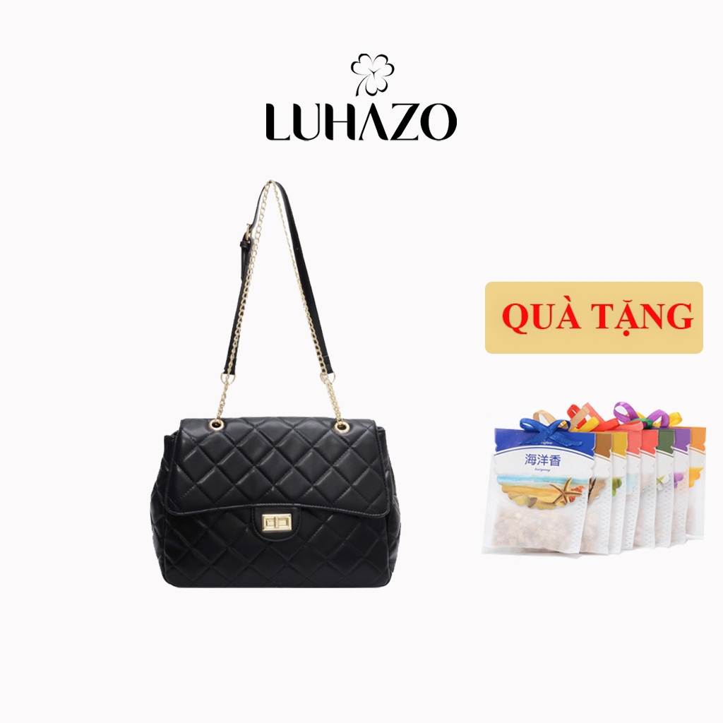 Túi xách nữa đeo vai LUHAZO kẹp nách trần trám phong cách công sở da PU Quảng Châu cao cấp size lớn đi học công sở 2621