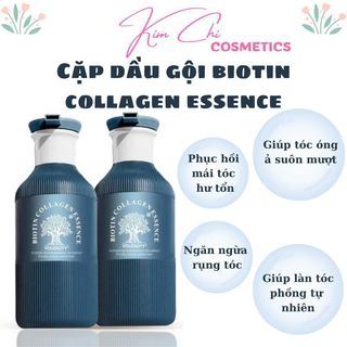 Cặp dầu gội biotin collagen bóng mượt, kích thích mọc tóc chính hãng, Cặp dầu gội biotin collagen essence 500ml