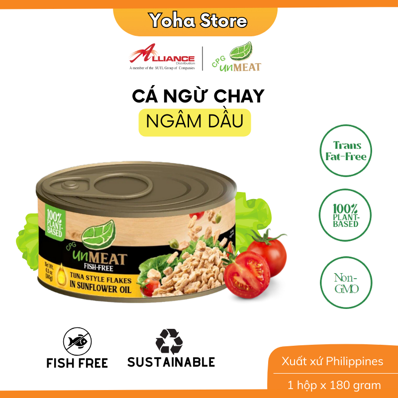Cá Ngừ Chay Xắt Lát Ngâm Dầu 180g - Nhập Khẩu Từ Philippines