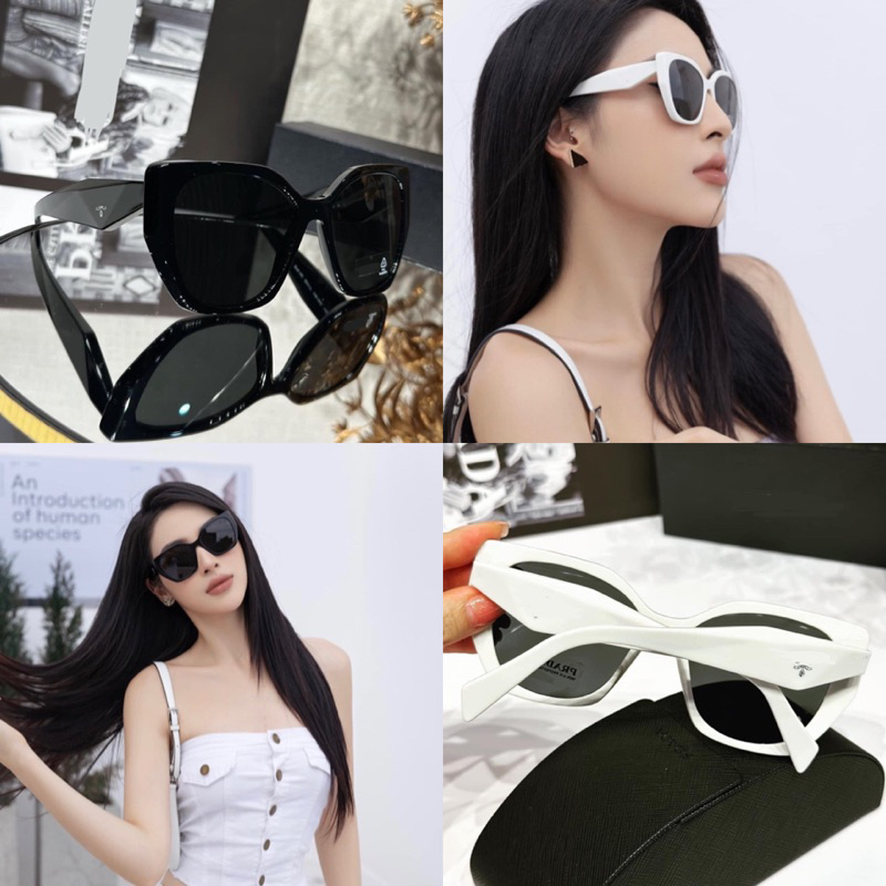 Kính râm nam nữ thời trang PrD form vuông mắt xếch cá tính (tặng kèm hộp *khăn)