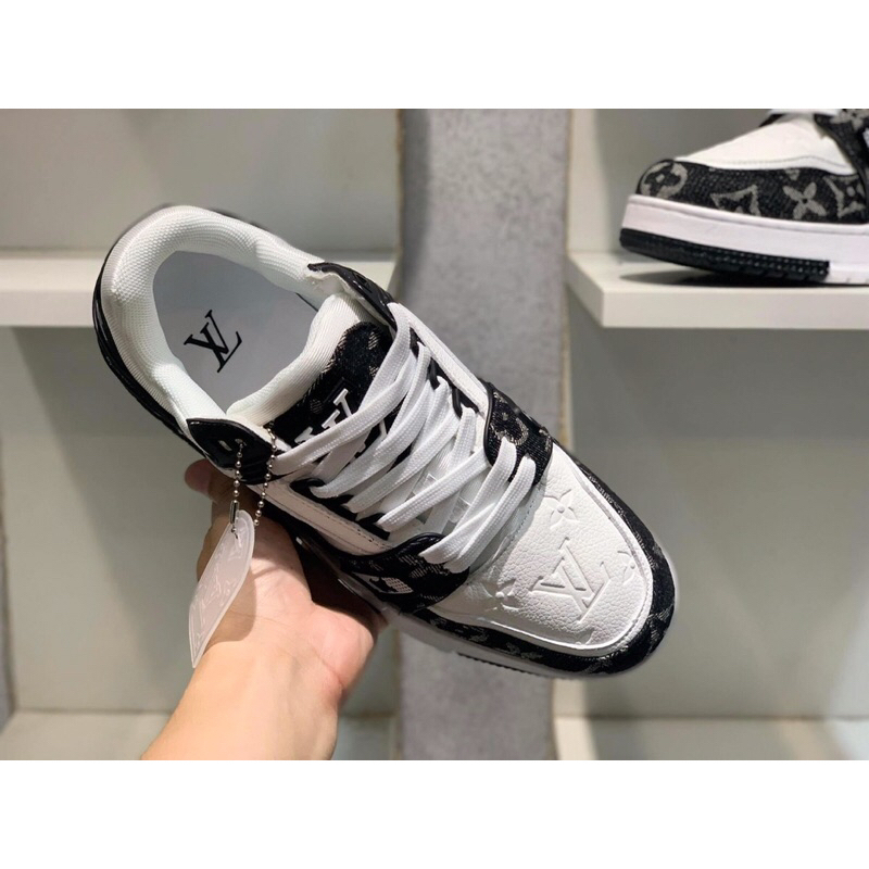 HOT Giày LV Trainer Black White, Giày LV Xanh Lá, xanh than, Đen Các Màu Hót Siêu Chất hottrend 2023-du