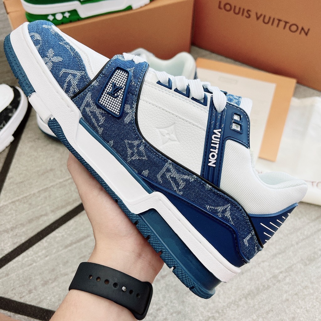 Giày LV Trainer, Louis Vuitton Trainer Black White, Giày LV Louis Vuitton HÀNG CAO CẤP