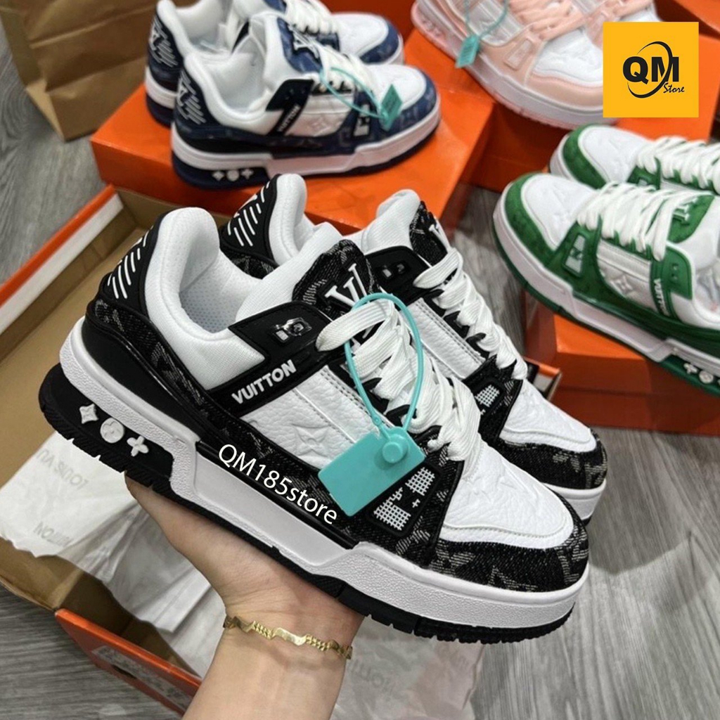 Giày LV Trainer, Louis Vuitton Trainer Black White, Giày LV Louis Vuitton HÀNG CAO CẤP