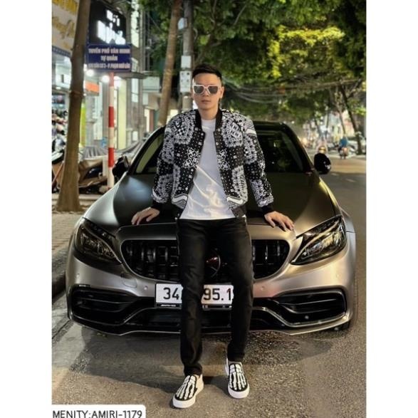 Giầy slipon xương Amiri - giày lười da hình xươg đế cao su non cao cấp 2023