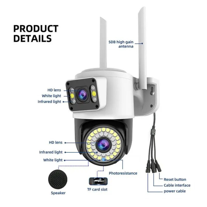 Camera Yoosee Wifi 2 Mắt giám sát Ngoài Trời Không Dây Ip66 Thông Minh chống nước an toàn AI - FHD 4.0mpx Siêu Nét