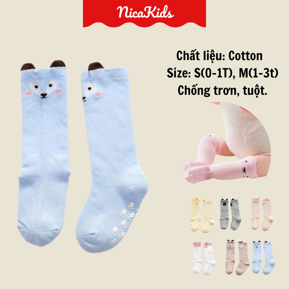 Tất len đùi chống trơn trượt hình gà cho bé 0-3 tuổi LOẠI DÀY ĐẸP T155