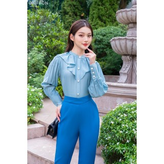 Áo sơ mi nữ cổ bèo tơ Nhật Chiffon