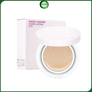 Phấn Nước Missha Magic Cushion Cover Lasting Màu Hồng Kiềm Dầu Mỏng Nhẹ 17g - Mibebe