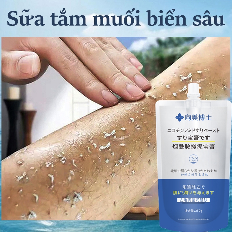 Sữa tắm Tẩy tế bào chết body Dưỡng trắng da body 250ml Làm sạch toàn thân, tẩy tế bào chết, Làm sáng da màu
