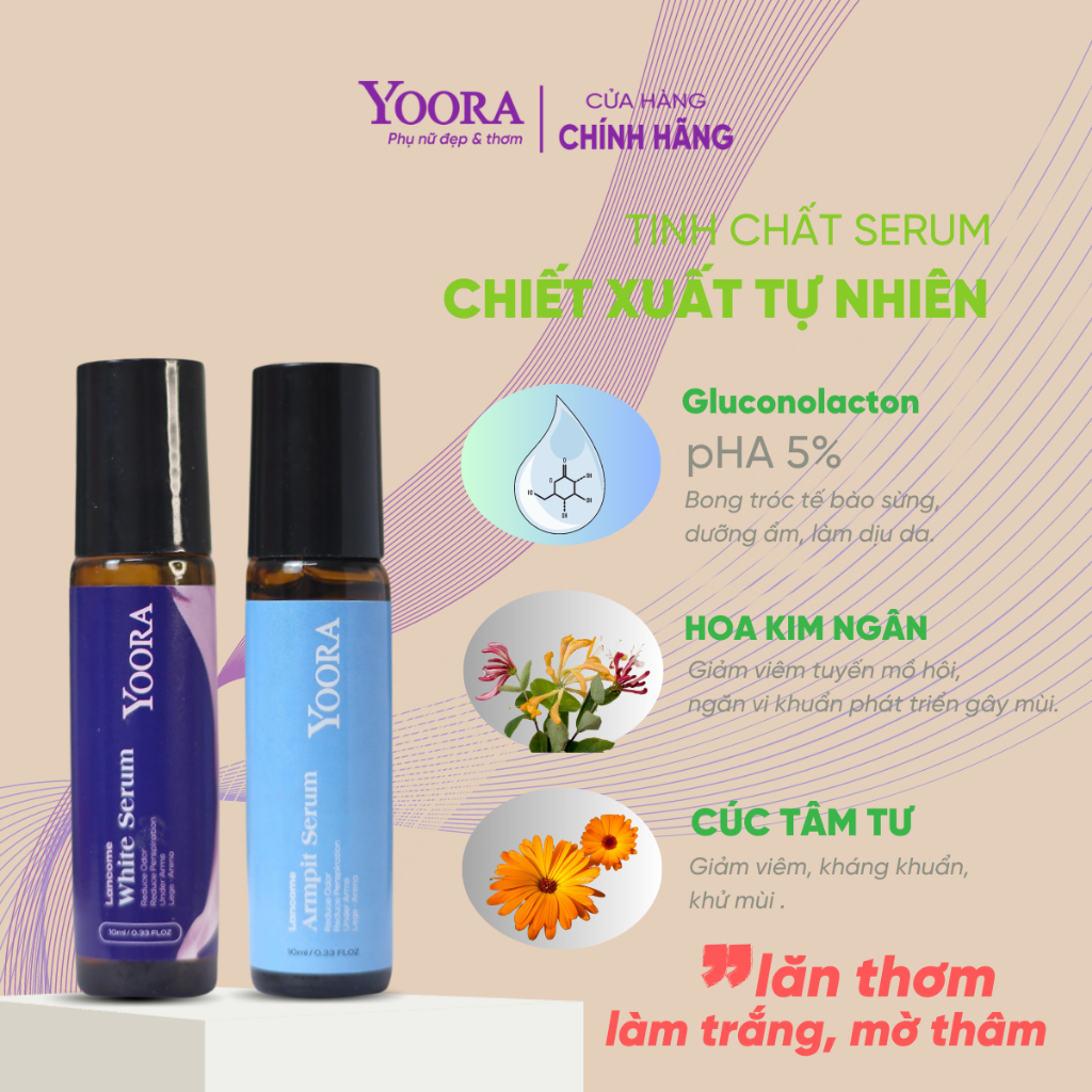 Combo 2 Son nách Yoora - Dưỡng trắng, mờ thâm & Khử mùi, ngăn tiết mồ hôi