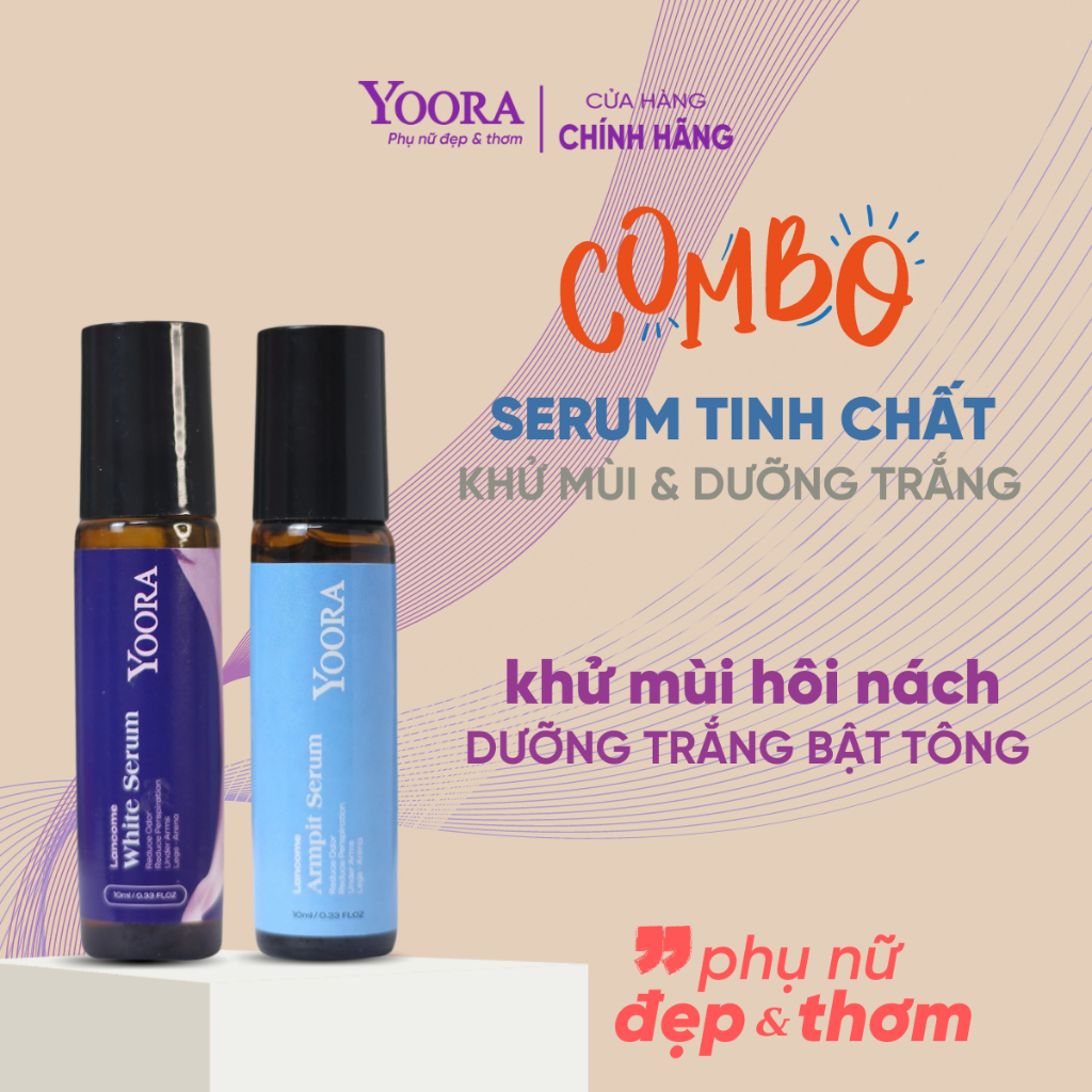 Combo 2 Son nách Yoora - Dưỡng trắng, mờ thâm & Khử mùi, ngăn tiết mồ hôi
