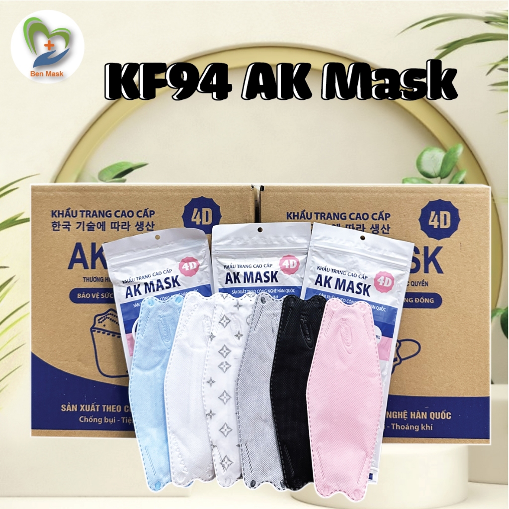 Thùng 300 Chiếc Khẩu Trang 4 Lớp KF94 AK Mask Khẩu Trang Phạm Thoại Túi Kháng Khuẩn, Nhiều Màu
