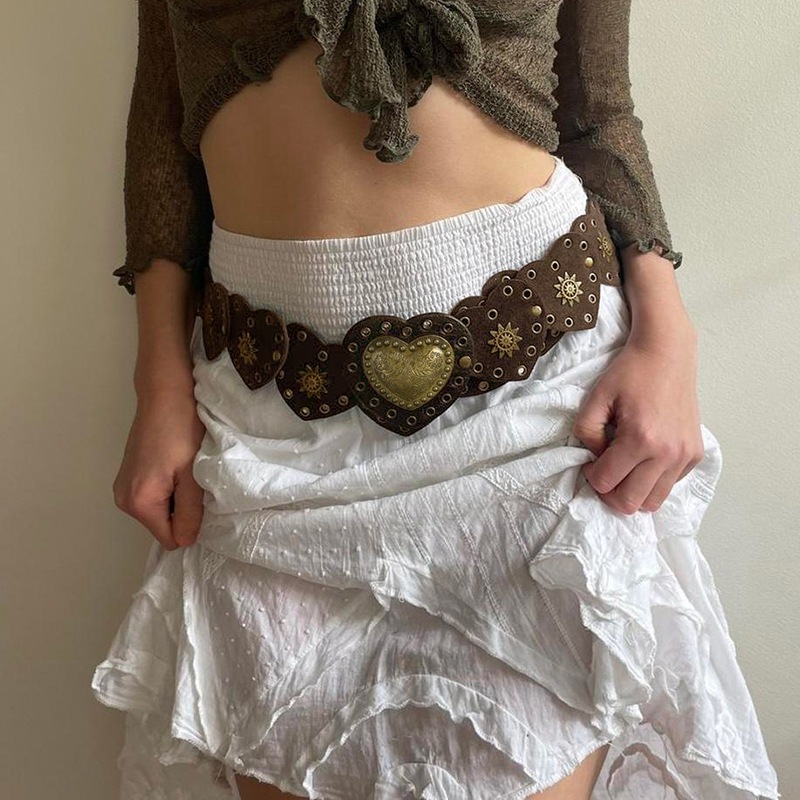 Tổng Hợp Belt Thắt Lưng Nhiều Kiểu Pepper Clothing Belt Kim Loại Thắt Lưng Da Phong Cách Âu Mỹ Retro Cổ Điển Vintage Y2k