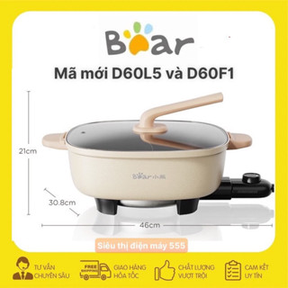 Nồi lẩu điện Bear DHG-D60F1 loại 2 ngăn và Bear DHG-D60L5 loại 1 ngăn dung tích 6 lít công suất cao 2000W