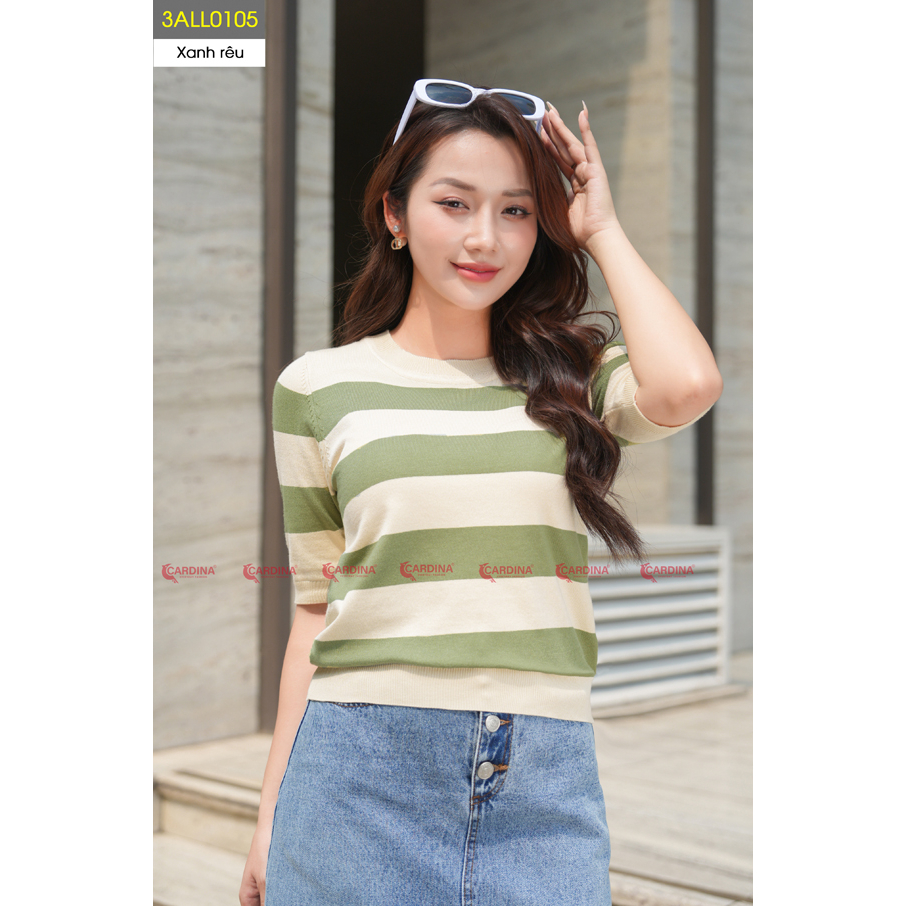 ÁO LEN KẺ CỔ TRÒN TAY LỠ