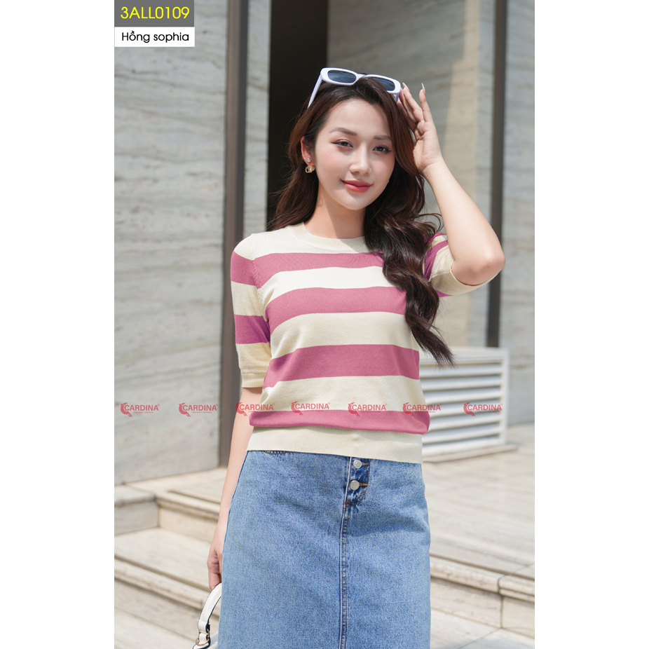 ÁO LEN KẺ CỔ TRÒN TAY LỠ