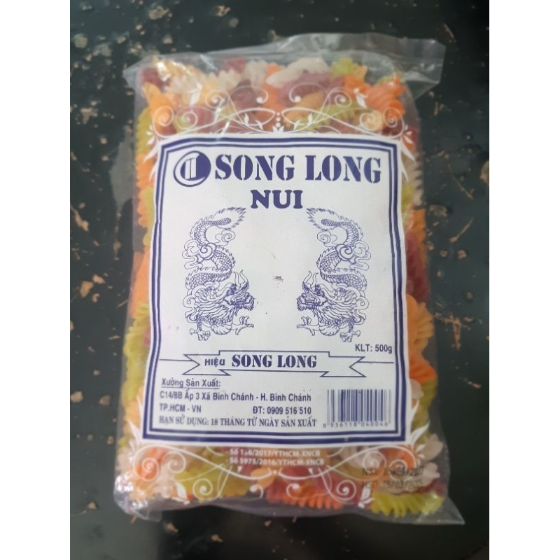 Nui xoắn rau củ hiệu Song Long gói 500g