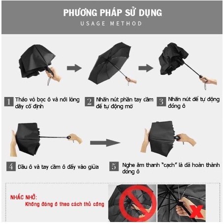 Ô Dù Cao Cấp Che Mưa Đi Nắng 12 Nan 8 Nan Mở Tự Động Gấp Nhỏ Gọn Cầm Tay 2 Chiều Cỡ Lớn To Cho Xe Hơi Ô Tô Chống Thấm