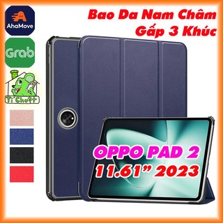 Bao da oppo pad 2 11.61" 2023 gấp 3 khúc lưng cứng có nam châm