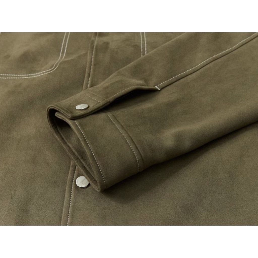 Áo khoác Da phối nam LeeZone cao cấp | Da lộn phối da PU