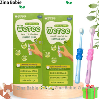 Combo 2 hộp xịt chông sâu rắng miệng wetee cho bé từ 1 tuổi giảm sâu sún răng, bảo vệ men răng 30ml tặng 1 bàn chải