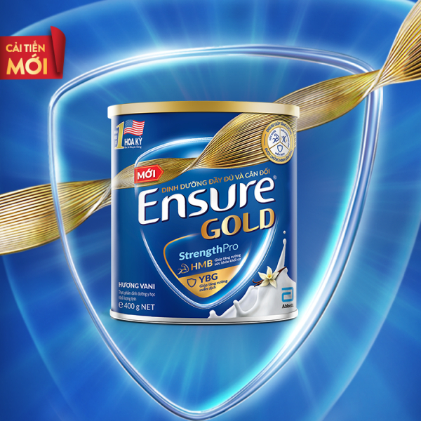 Combo 2 Lon Sữa bột Ensure Gold Abbott Hương Vani (HMB+YBG) 400g