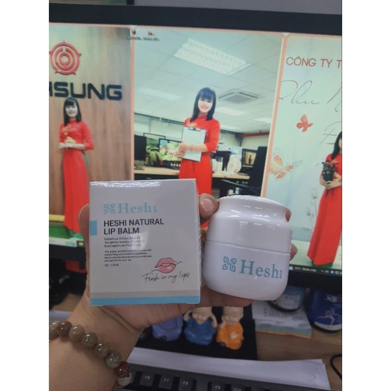 Heshi Natural Lip Balm - Dưỡng môi chống khô, thâm loang sau xăm Heshi