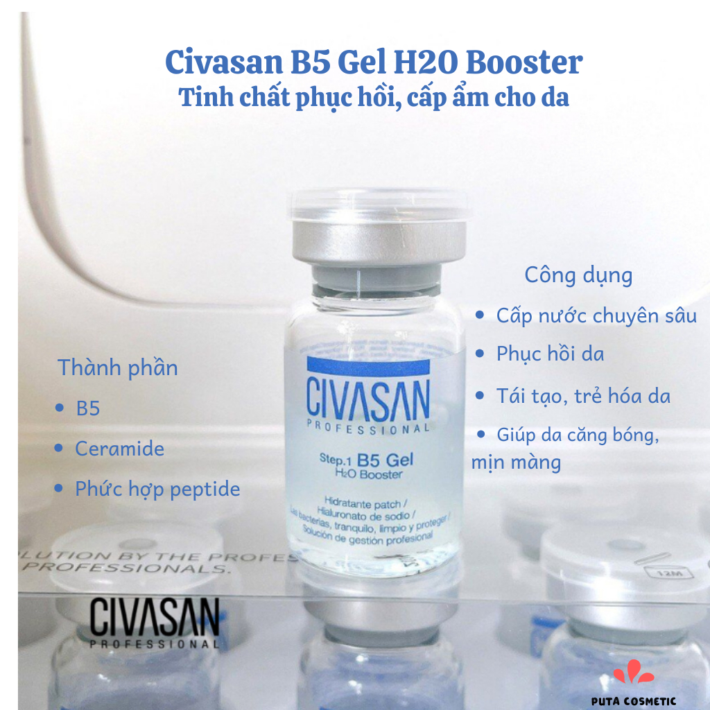 Tinh Chất Civasan Hy+Balsam B5 Gel H2O Booster phục hồi, cấp ẩm, chống lão hóa