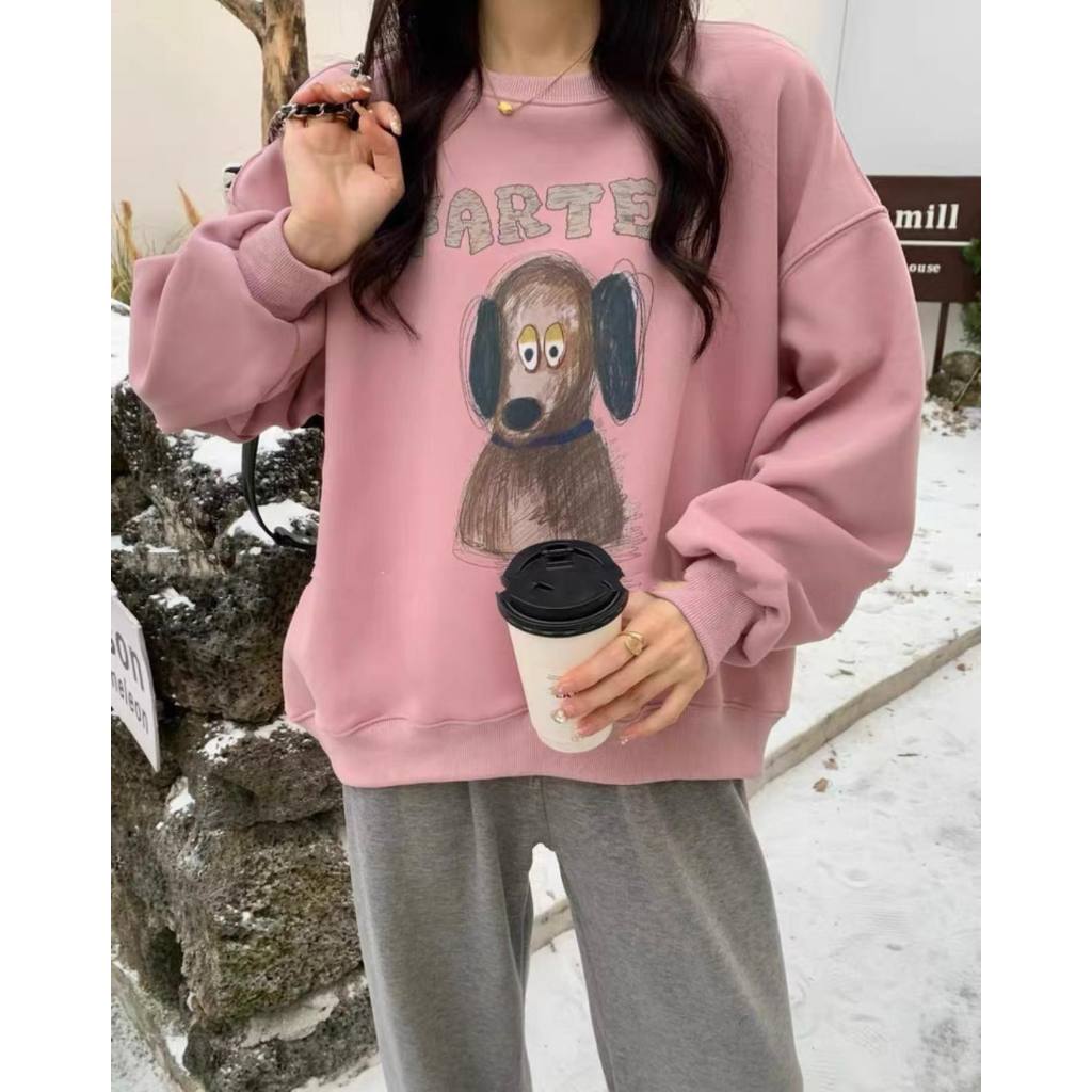 Áo thun sweater XONXEN SHOP QUY NHƠN hình con chó  , chât nỉ dày dặn, co dãn thoải mái mã 167