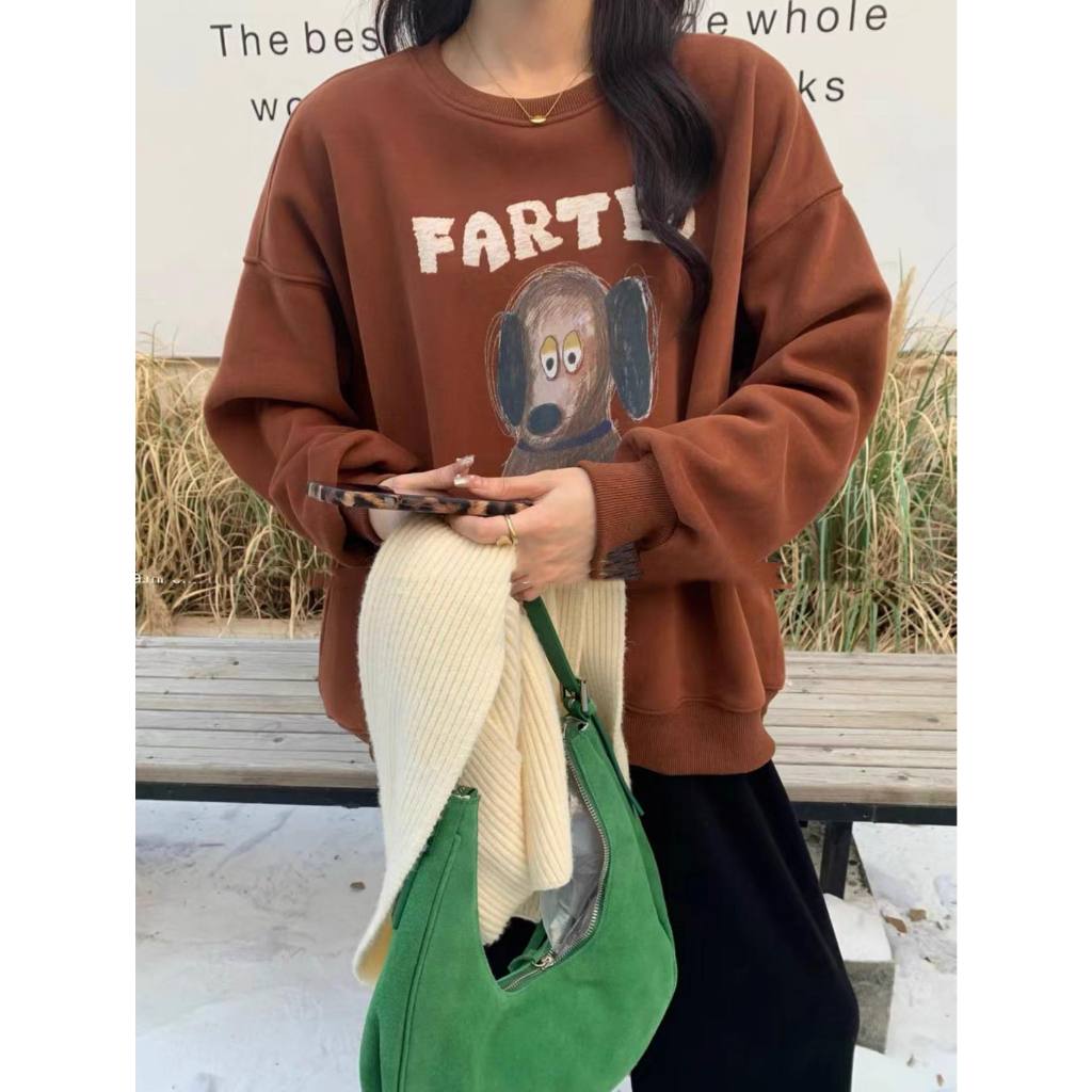 Áo thun sweater XONXEN SHOP QUY NHƠN hình con chó  , chât nỉ dày dặn, co dãn thoải mái mã 167