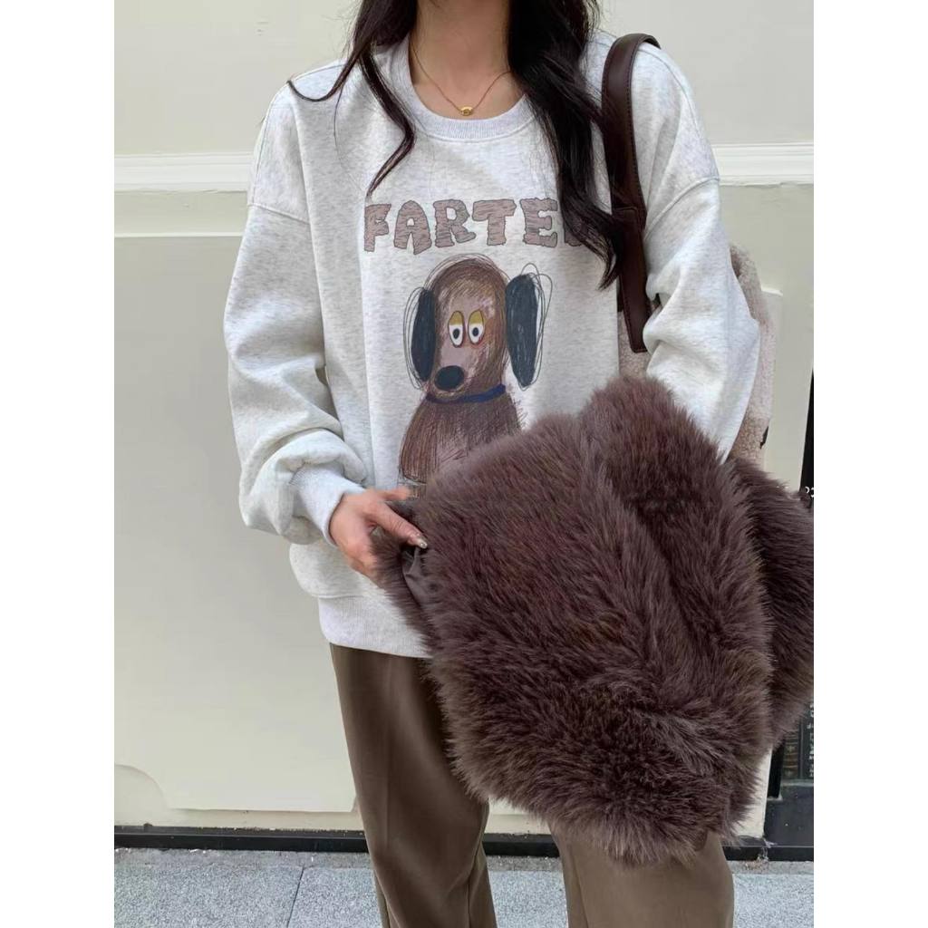 Áo thun sweater XONXEN SHOP QUY NHƠN hình con chó  , chât nỉ dày dặn, co dãn thoải mái mã 167