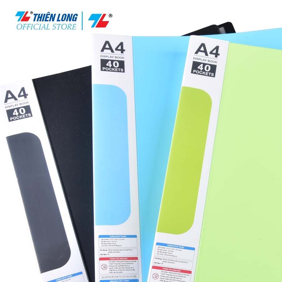 Bìa đựng hồ sơ 40 lá  A4 Thiên Long Flexoffice FO-DB008