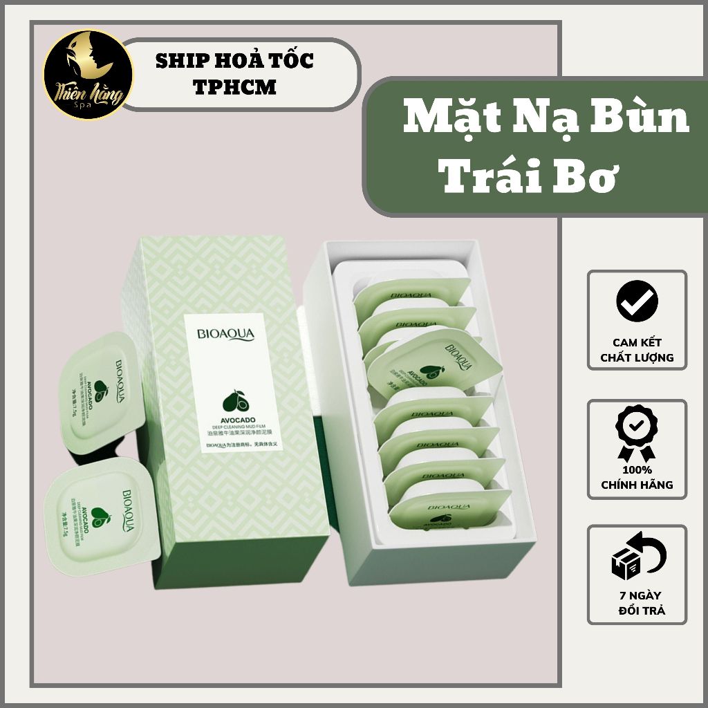 (Rẻ Vô Địch) Full Hộp 8 Hủ Mặt Nạ Bùn Trái Bơ Bioaqua Chính Hãng Giá Sĩ