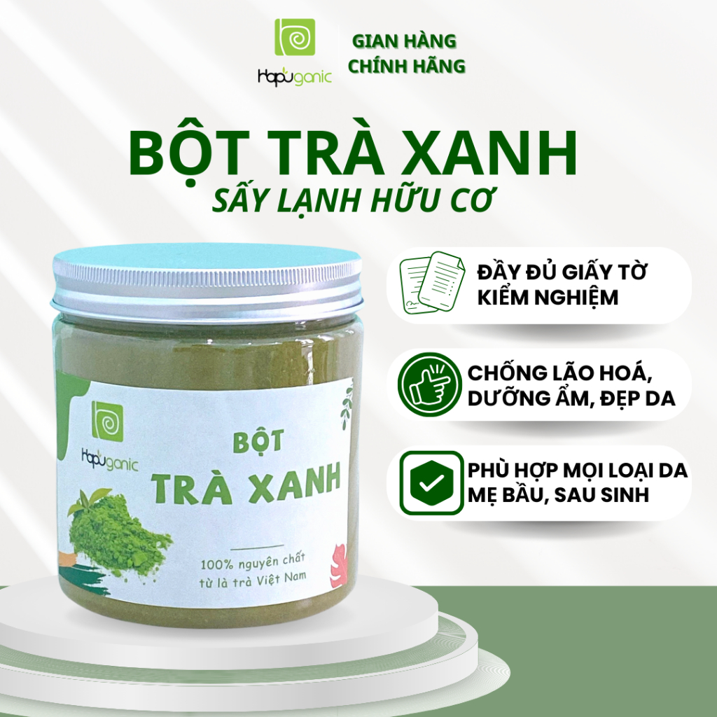 Bột Trà Xanh Sấy Lạnh Nguyên Chất Trắng Da Ngừa Mụn Hapuganic