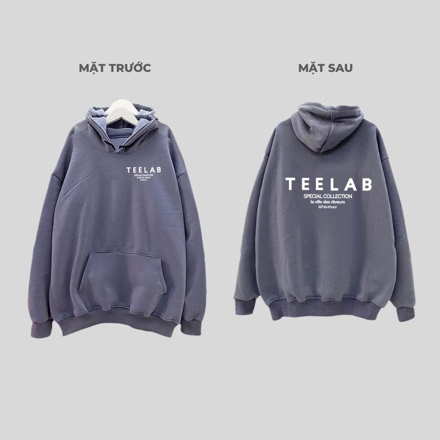 Áo Hoodie không khóa Local Brand Unisex Teelab Premium Basic, Áo Nỉ  Hoodie bông dầy dặn from rộng nam nữ