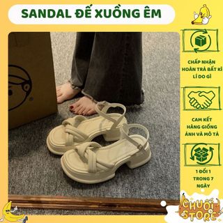 Giày sandal nữ đế xuồng cao 5cm phong cách ulzzang mang cực êm phù hợp mang đi học đi chơi nữ tính