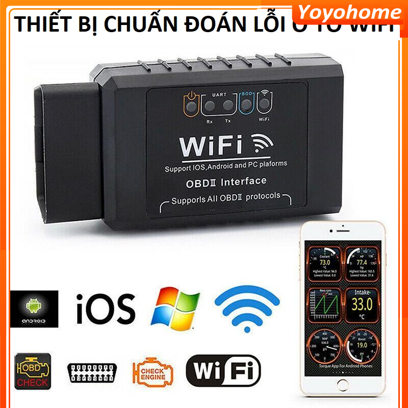 Máy quét chẩn đoán lỗi động cơ xe hơi Elm327 Wifi Obd Obdii kết nối wifi chất lượng cao có thể dùng cho Ios Android