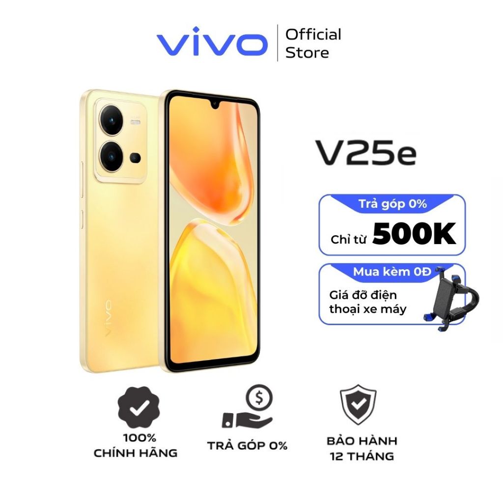Điện Thoại Vivo V25e  - Vàng Rạng Đông - Camera sau 64MP-Selfie Camera 32MP AMOLED 6.44"