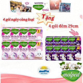   Deal xịn  4 Gói Băng Vệ Sinh Ban Ngày MOLPED tặng 4 ban đêm 